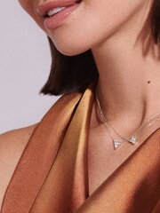 Hot Diamonds Silver Tone Squared Triangle Necklace - Image 3 of 3