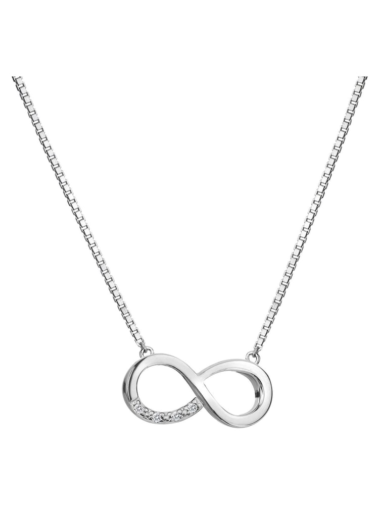 Hot Diamonds Silver Tone Infinity Pendant Necklace - Image 1 of 3 Hot Diamonds Silver Tone Infinity Pendant Necklace - Image 1 of 3