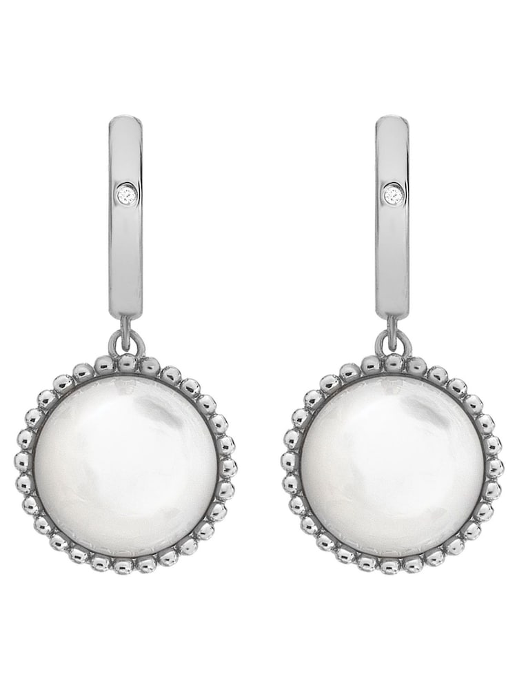 Hot Diamonds Silberfarbene Perlmutt Creolen​​​​​​​ - Bild 2 von 3