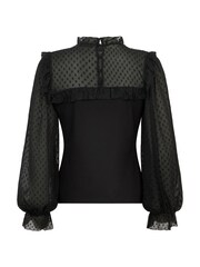 Mint Velvet Black Polka Dot Sheer Top - Image 7 of 8