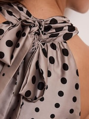 Mint Velvet Cream Monochrome Polka Dot Top - Image 4 of 6