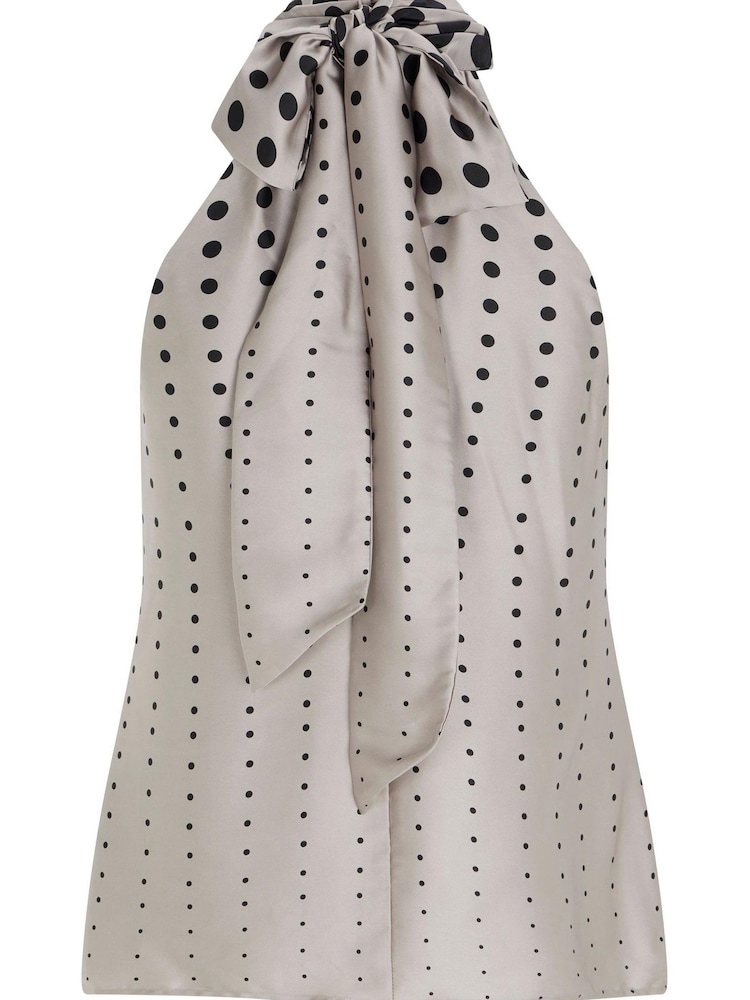 Mint Velvet Cream Monochrome Polka Dot Top - Image 6 of 6