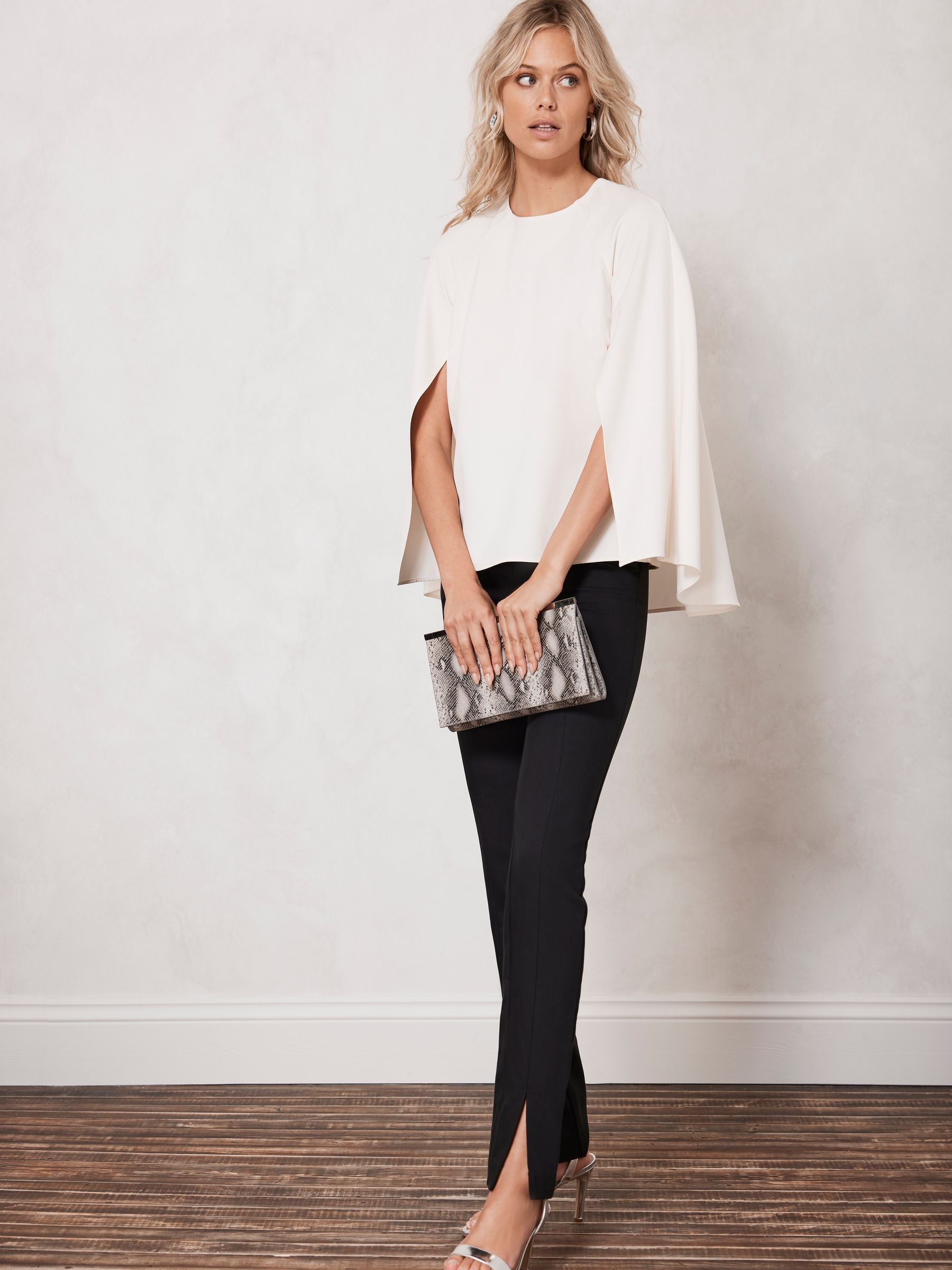 Buy Mint Velvet Cream Cape Sleeve Top from Next Luxembourg