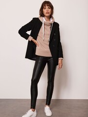Mint Velvet Black Faux Leather Treggings - Image 1 of 6