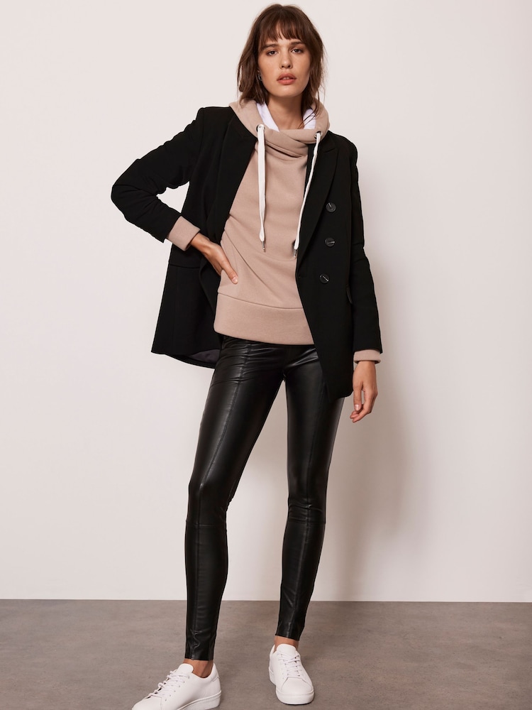 Mint Velvet Black Faux Leather Treggings - Image 1 of 6