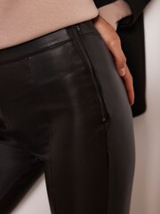 Mint Velvet Black Faux Leather Treggings - Image 4 of 6