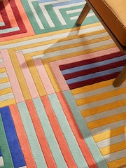 Multi Paulo Geometric Stripe Rug - Image 4 of 6