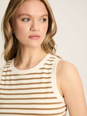 Joules Harbour Cream & Tan Striped Jersey Vest - Image 5 of 7