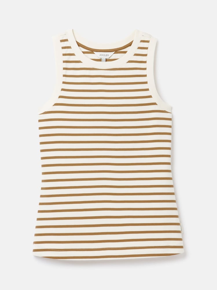 Joules Harbour Cream & Tan Striped Jersey Vest - Image 7 of 7