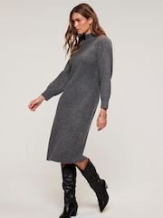 Mint Velvet Grey Wool Blend Dress - Image 4 of 8