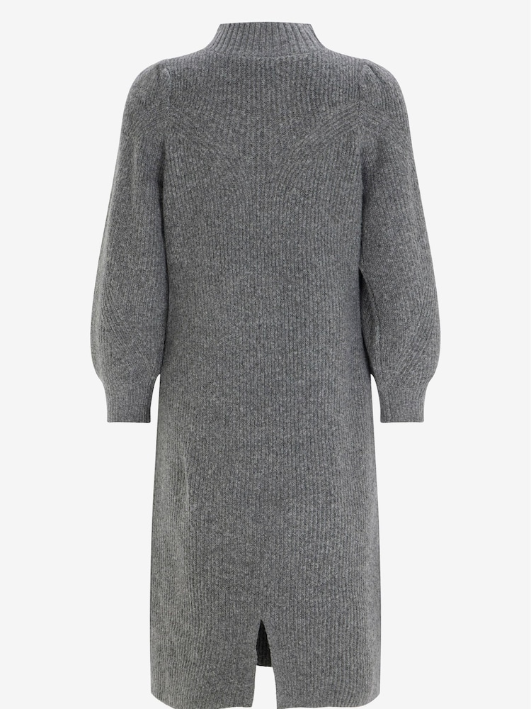 Mint Velvet Grey Wool Blend Dress - Image 8 of 8