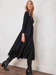 Mint Velvet Black Cargo Jersey Midi Dress - Image 3 of 8