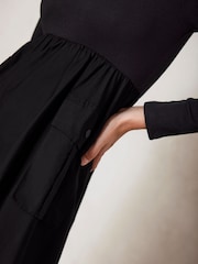 Mint Velvet Black Cargo Jersey Midi Dress - Image 6 of 8