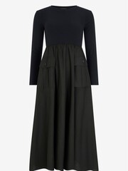 Mint Velvet Black Cargo Jersey Midi Dress - Image 7 of 8