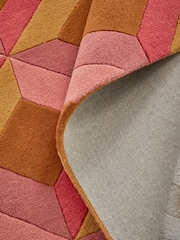 Pink Sunset Diamond Geometric Rug - Image 5 of 6