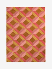 Pink Sunset Diamond Geometric Rug - Image 6 of 6