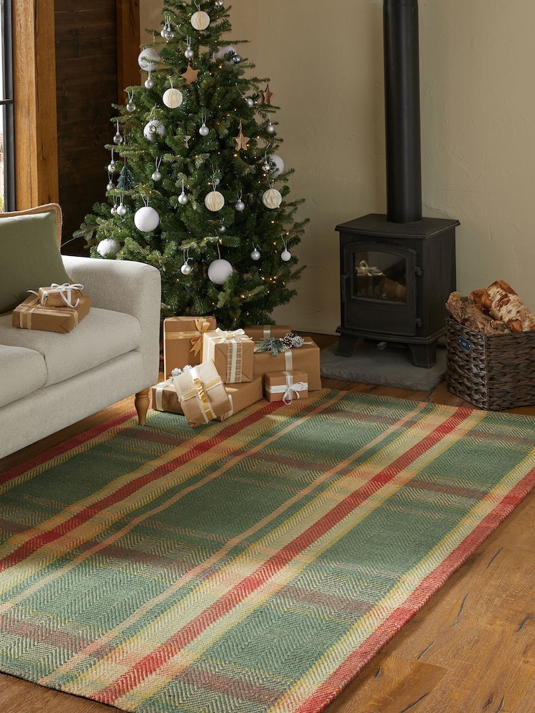 Green Barton Check Rug - Image 1 of 6