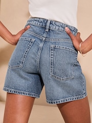 Lipsy Blue Denim Mom Shortss - Image 2 of 4