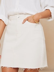 Lipsy White Denim High Waist Mini Skirt - Image 4 of 4