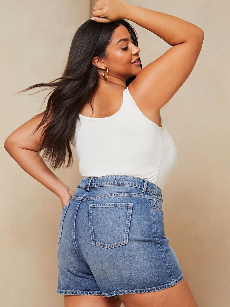 Lipsy Blue Curve Denim Mom Shortss - Image 2 of 4 Lipsy Blue Curve Denim Mom Shortss - Image 2 of 4
