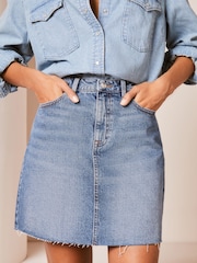 Lipsy Blue Petite Denim High Waist Mini Skirt - Image 4 of 4