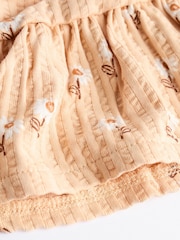 Beige Floral Baby Peplum 100% Cotton Vest and Bloomer Shorts Set 2 Piece - Image 8 of 8