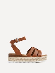 Linzi Brown Dakota Flatform Sandals With Round Interlinked Upper Design - Image 2 of 5