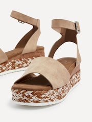 Linzi Cream Coast Two-Part Espadrille Wedges With Metallic Plaited Trim - Image 5 of 5