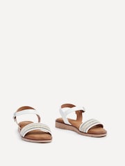 Linzi White Faye Flat Sandals With Embellished Upper Detail - Image 3 of 4