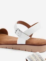 Linzi White Faye Flat Sandals With Embellished Upper Detail - Image 4 of 4