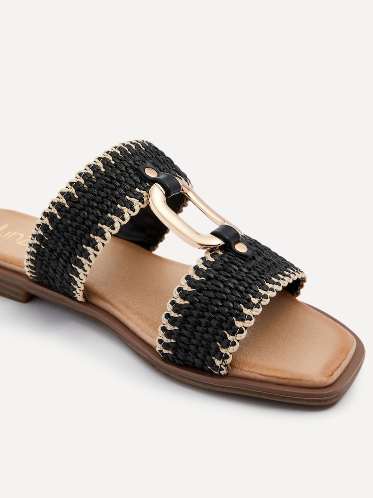 Negro - Sandalias planas con tiras de rafia y detalle de hebilla grande Jojo de Linzi - Imagen 5 de 5 Negro - Sandalias planas con tiras de rafia y detalle de hebilla grande Jojo de Linzi - Imagen 5 de 5