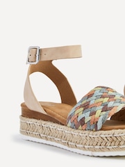Linzi Cream Raya Multi Weaved Flatform Wedges - Image 5 of 5
