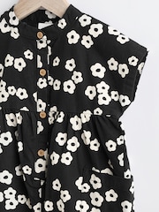 Black/White Flower Baby 100% Cotton Romper (0mths-2yrs) - Image 4 of 9