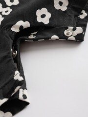 Black/White Flower Baby 100% Cotton Romper (0mths-2yrs) - Image 5 of 9