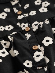 Black/White Flower Baby 100% Cotton Romper (0mths-2yrs) - Image 7 of 9