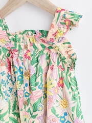 Green Floral Baby 100% Cotton Woven Jumpsuit (0-18mths) - Image 3 of 6