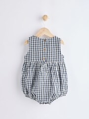 Navy Blue/White Gingham Woven Baby Bloomer Romper (0mths-2yrs) - Image 2 of 9