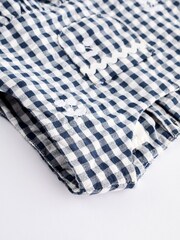 Navy Blue/White Gingham Woven Baby Bloomer Romper (0mths-2yrs) - Image 6 of 9