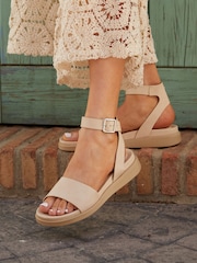 Linzi Cream Two-Part Kara Sandals - Image 1 of 5