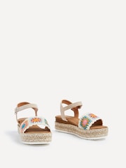 Linzi White Solana Flatform Sandals With Crochet Trim Design - Image 3 of 5