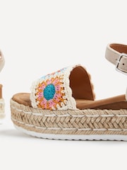 Linzi White Solana Flatform Sandals With Crochet Trim Design - Image 5 of 5