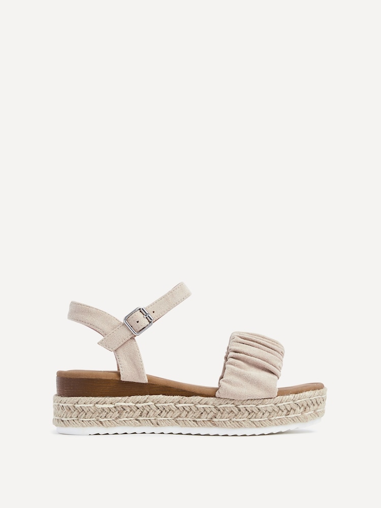 Linzi Cream Melani Sandals With Ruched Upper Detailing - Image 2 of 5
