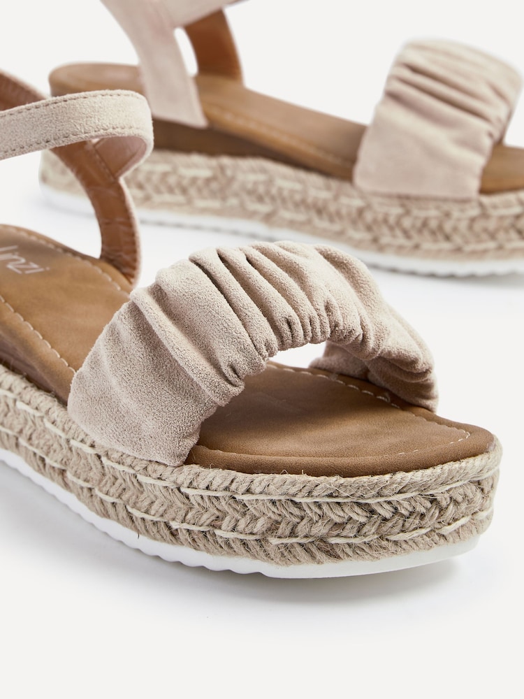 Linzi Cream Melani Sandals With Ruched Upper Detailing - Image 5 of 5