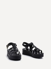 Linzi Black Rhoades Gladiator Inspired Flatform Sandals - Image 3 of 5