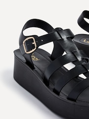 Linzi Black Rhoades Gladiator Inspired Flatform Sandals - Image 4 of 5