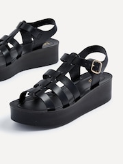 Linzi Black Rhoades Gladiator Inspired Flatform Sandals - Image 5 of 5