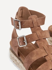Linzi Brown Kenzi Gladiator Espadrille Inspired Sandals - Image 4 of 5