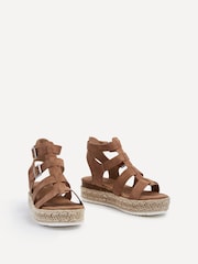 Linzi Brown Kenzi Gladiator Espadrille Inspired Sandals - Image 5 of 5