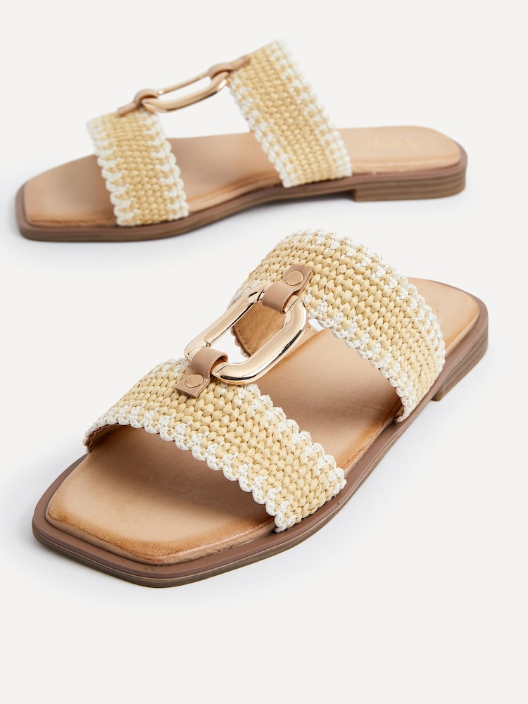 Natural - Sandalias planas con tiras de rafia y detalle de hebilla grande Jojo de Linzi - Imagen 5 de 5 Natural - Sandalias planas con tiras de rafia y detalle de hebilla grande Jojo de Linzi - Imagen 5 de 5