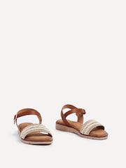 Linzi Brown Faye Flat Sandals With Embellished Upper Detail - Image 3 of 5